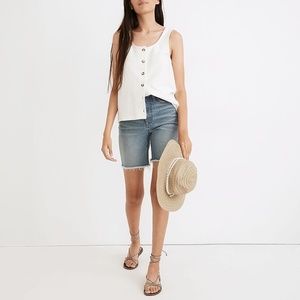 Madewell Ottoman Jacquard Button-Front Tank